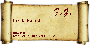 Font Gergő névjegykártya